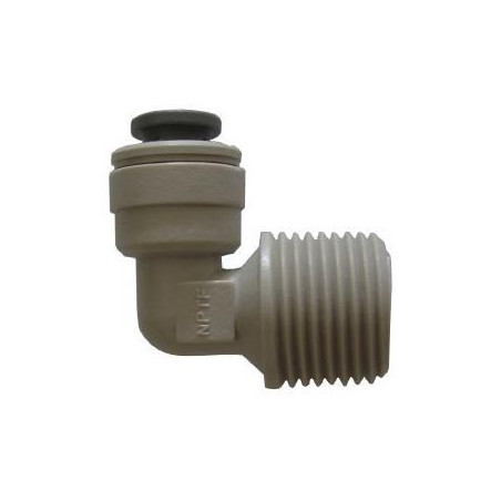 "Raccord coudé filetage 3/8"" mâle x 1/4"" tuyau semi rigide" - Code : JGC14