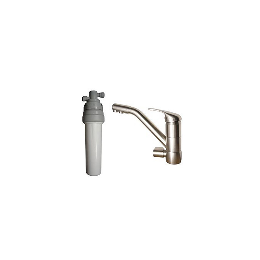 Purificateur d'eau Doulton ECOFAST BIOTECT + Robinet mitigeur 3 voies classique brossé - 3025BIOR3VBS