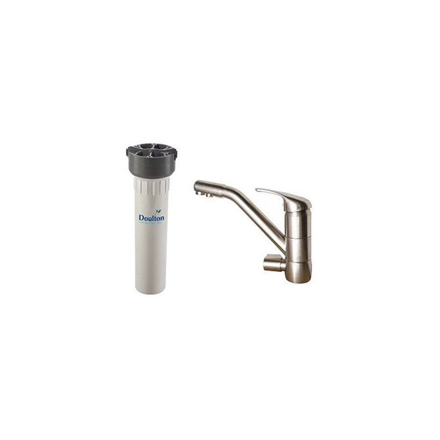 Purificateur d'eau Doulton HIP BIOTECT 3020BIO + Robinet mitigeur 3 voies classique brossé - 3020BIOR3VBS