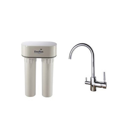 Purificateur d'eau Doulton DUO BIOTECT CALCAIRE 3072C + Robinet mitigeur 3 voies haut brillant - 3072R3VHB