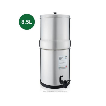 Purificateur d'eau à gravité BRITISH BERKEFELD 8.5 L équipé de 4 cartouches ULTRA STERASYL certifié NSF- BB4