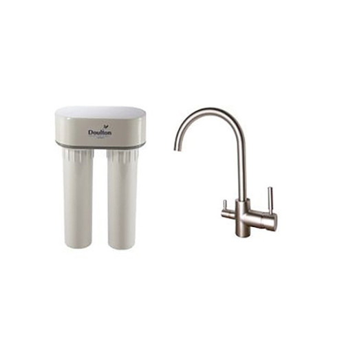 Purificateur d'eau Doulton DUO CALCAIRE BIOTECT 3072C + Robinet mitigeur 3 voies haut brossé - 3072R3VHS